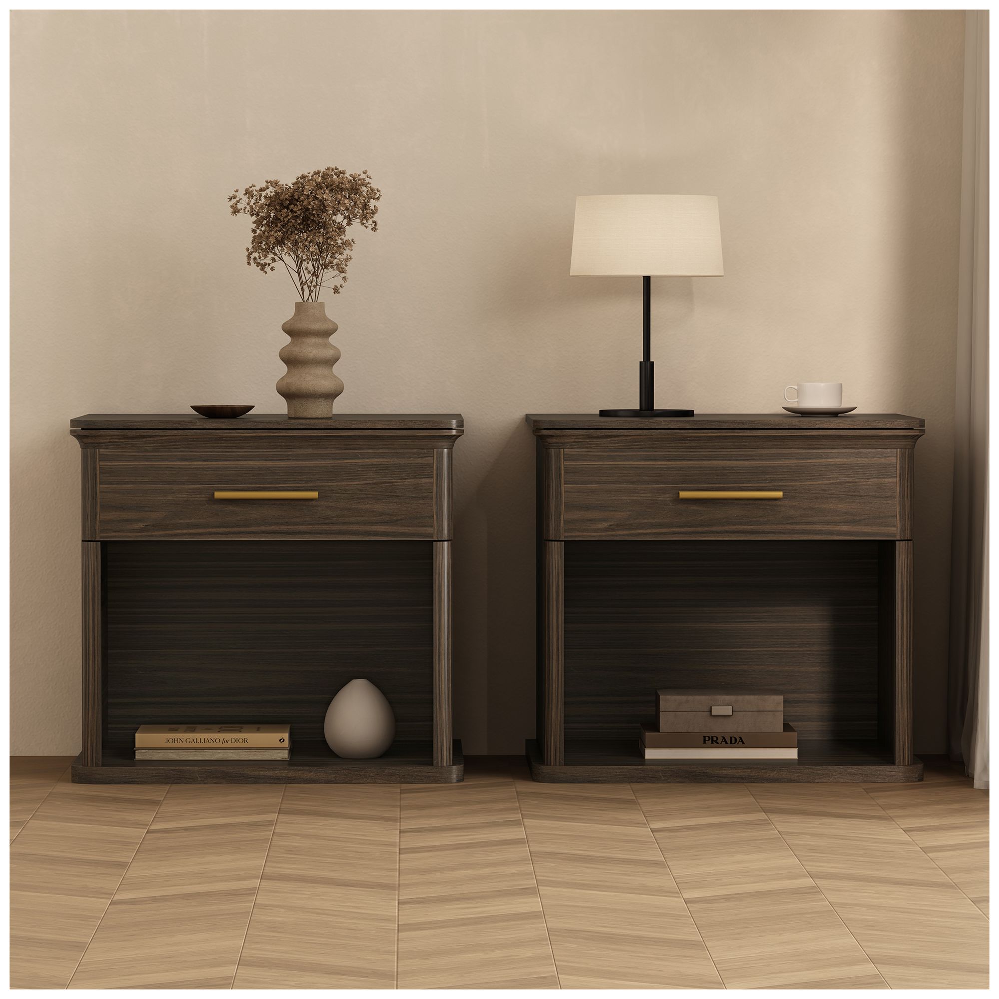 Clifford Traditional Nightstand in Walnut (1-Drawer)