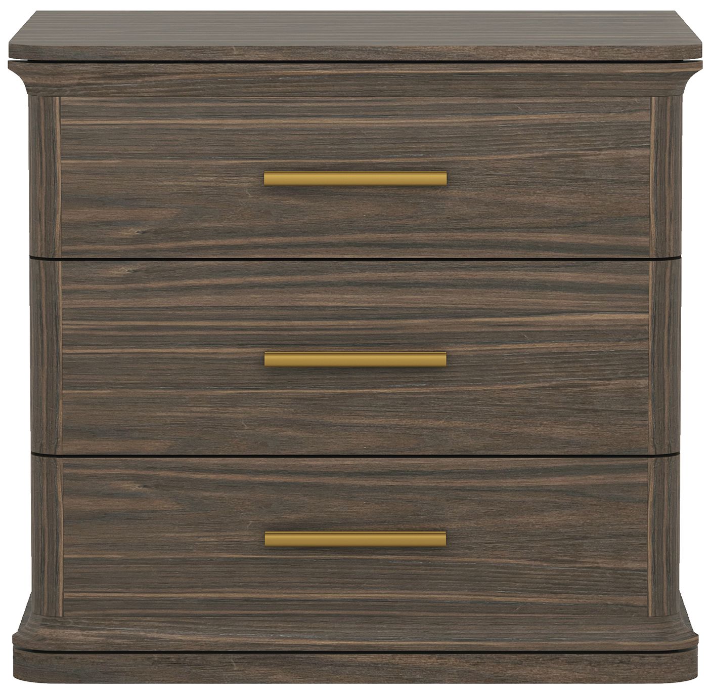 Image 3 Clifford Traditional Nightstand in Walnut (3-Drawer) more views