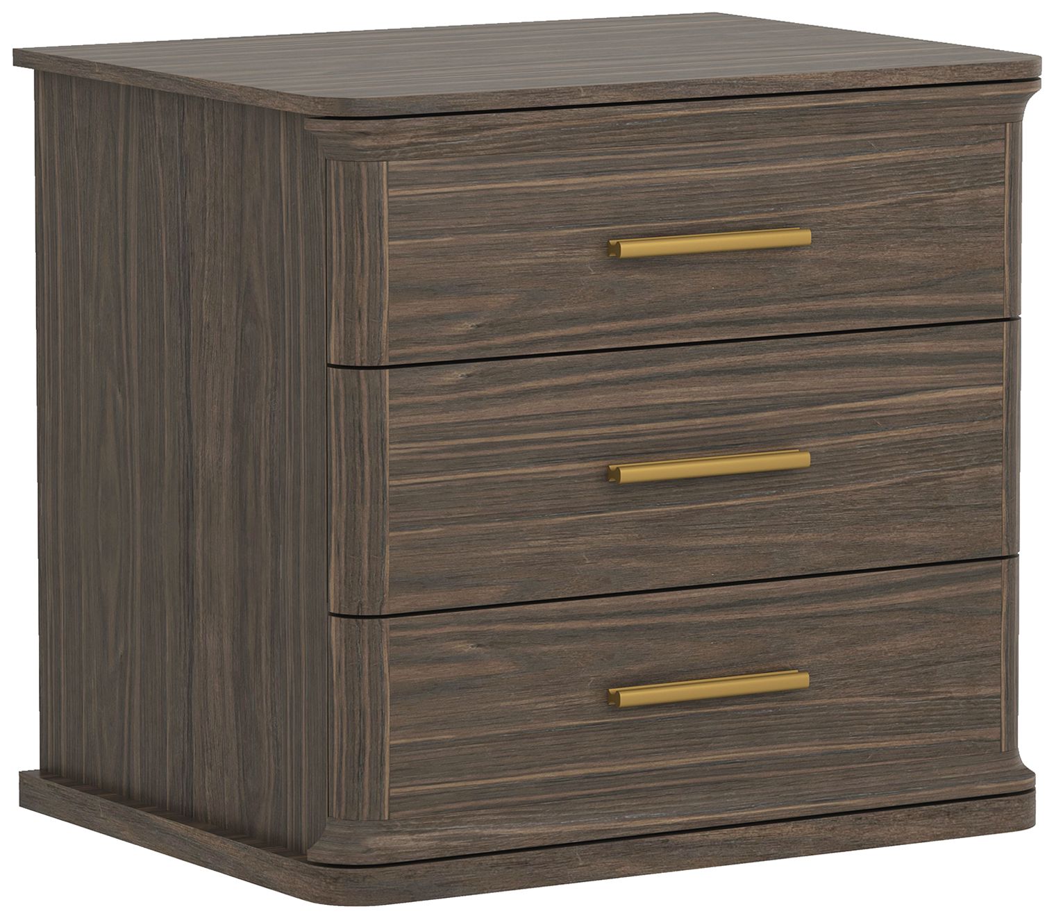 Image 7 Clifford Traditional Nightstand in Walnut (3-Drawer) more views