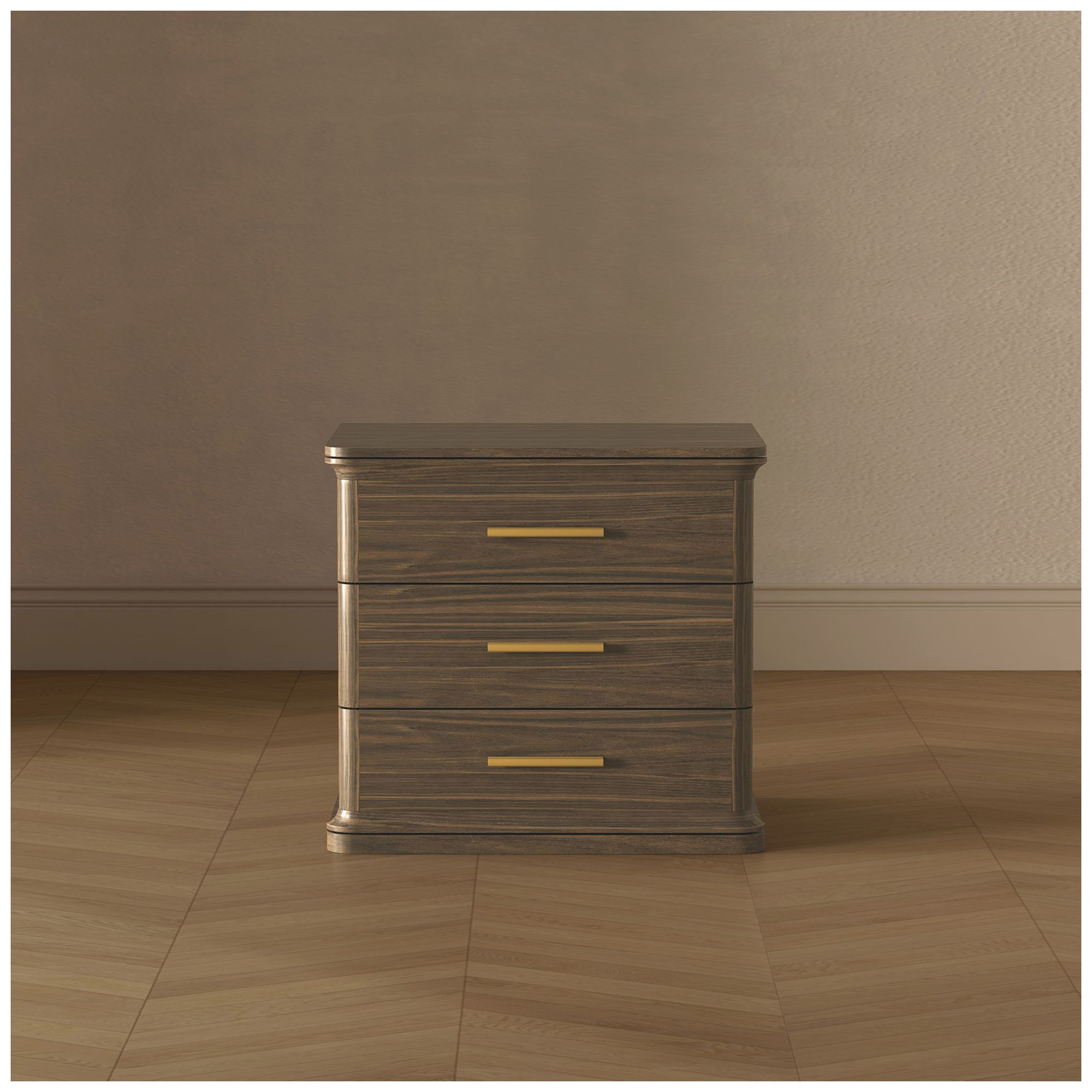 Clifford Traditional Nightstand in Walnut (3-Drawer)