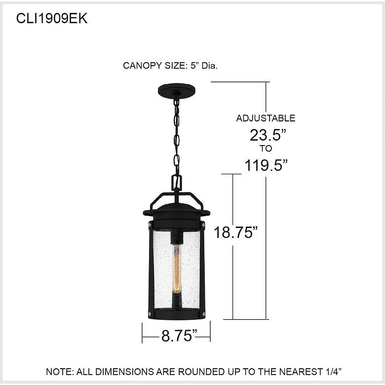 Image 5 Clifton 1-Light Earth Black Outdoor Hanging Lantern more views