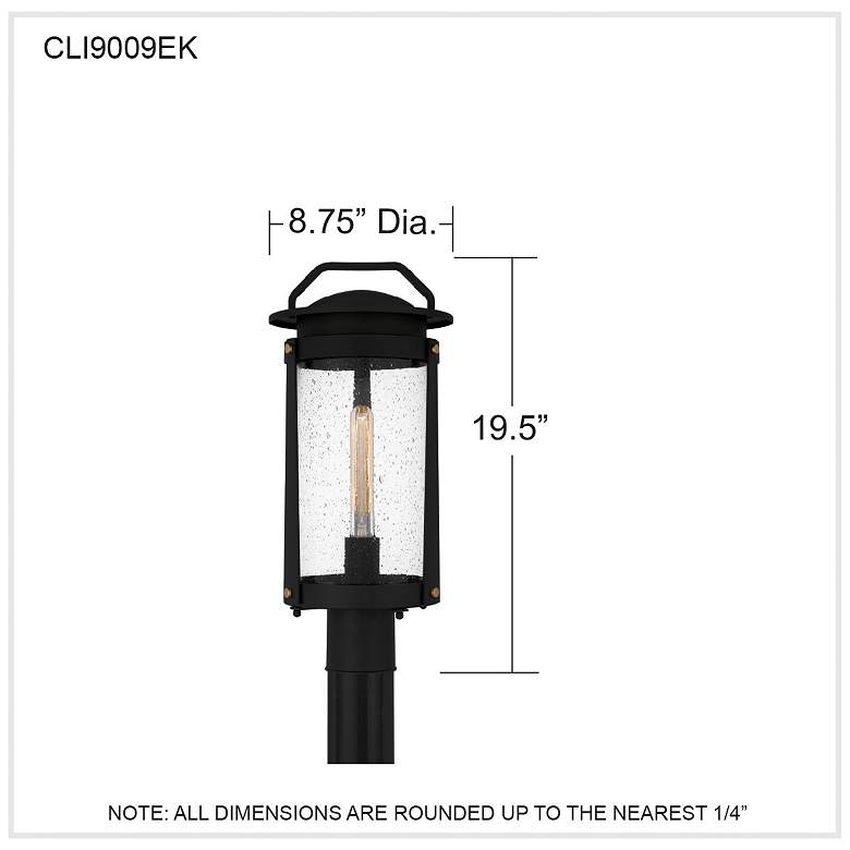 Image 7 Clifton 1-Light Earth Black Outdoor Post Lantern more views