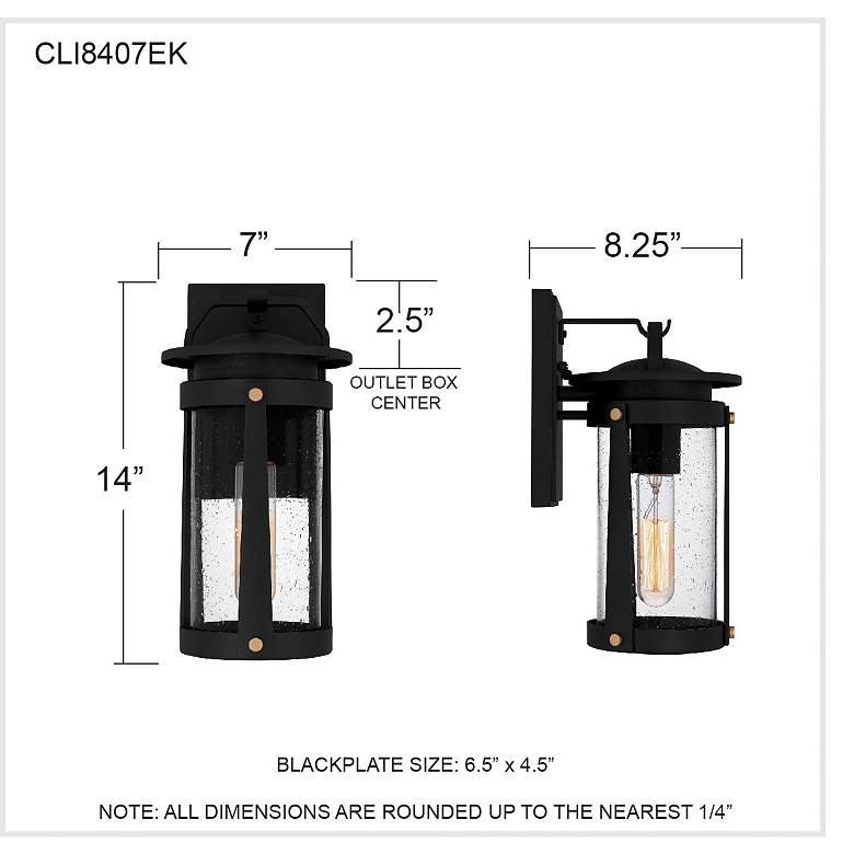 Image 7 Clifton 1-Light Earth Black Outdoor Wall Lantern more views