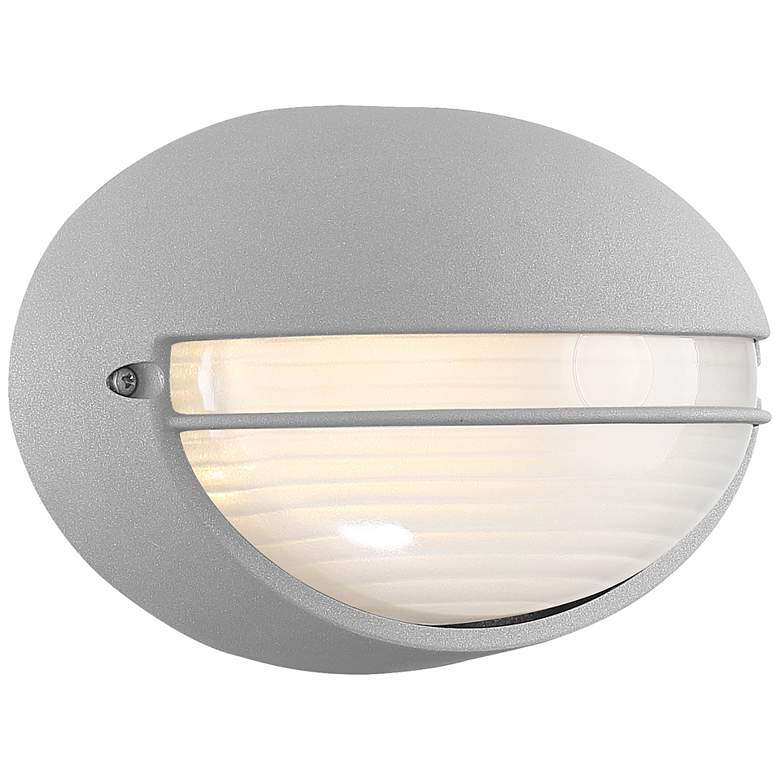 Image 2 Clifton 5 1/4 inch High Satin Oval LED Outdoor Wall Light