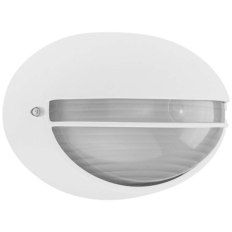 Image 2 Clifton 5 1/4 inch High White Oval LED Outdoor Wall Light