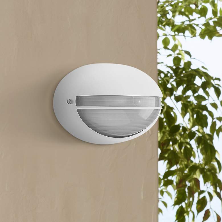 Image 1 Clifton 5 1/4 inch High White Oval LED Outdoor Wall Light