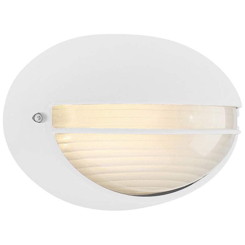 Image 4 Clifton 5 1/4" High White Oval LED Outdoor Wall Light more views