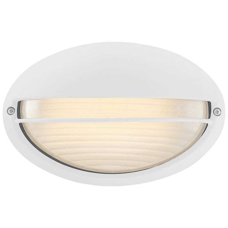 Image 5 Clifton 5 1/4 inch High White Oval LED Outdoor Wall Light more views
