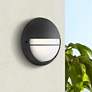 1_Clifton 9 3/4" High Black Round LED Outdoor Wall Light