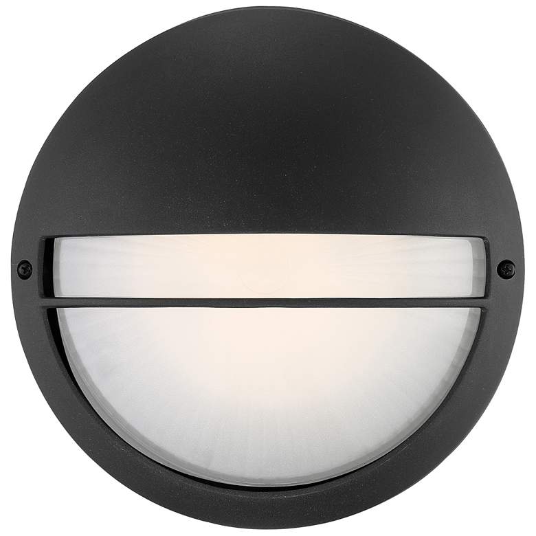 Image 4 Clifton 9 3/4" High Black Round LED Outdoor Wall Light more views
