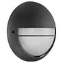 7_Clifton 9 3/4" High Black Round LED Outdoor Wall Light more views