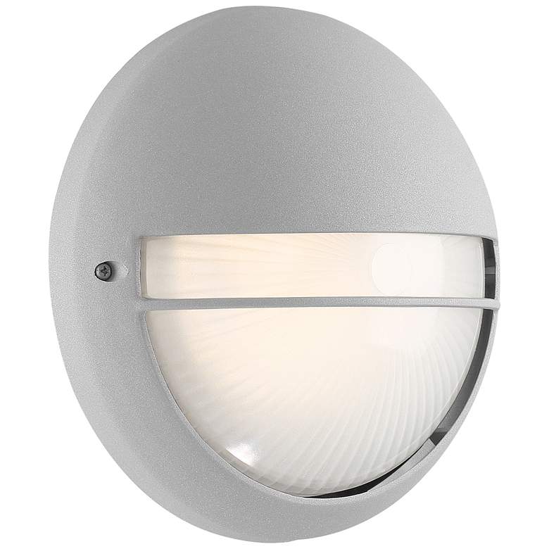 Image 2 Clifton 9 3/4" High Satin Round LED Outdoor Wall Light