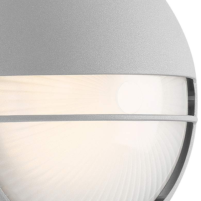 Image 3 Clifton 9 3/4" High Satin Round LED Outdoor Wall Light more views