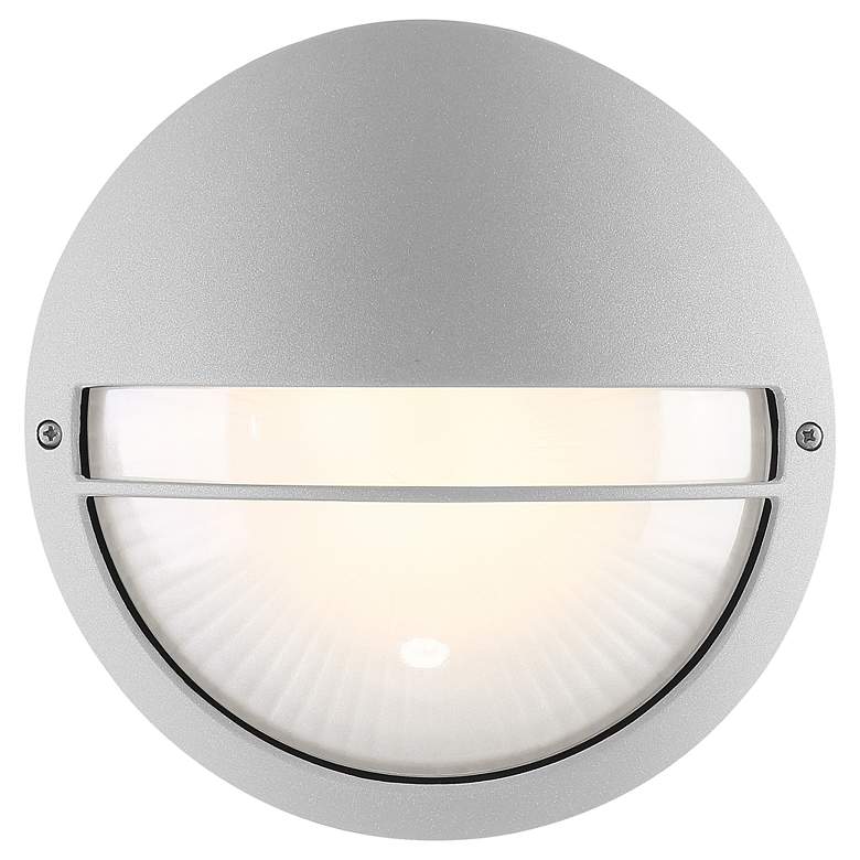 Image 3 Clifton 9 3/4" High Satin Round LED Outdoor Wall Light more views