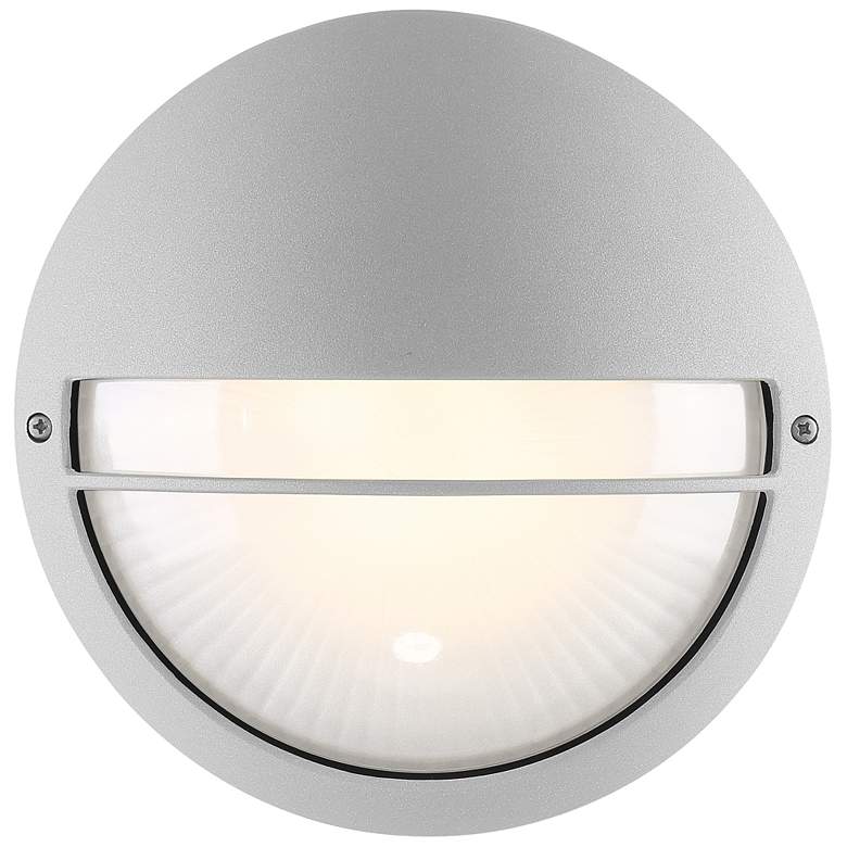 Image 4 Clifton 9 3/4" High Satin Round LED Outdoor Wall Light more views