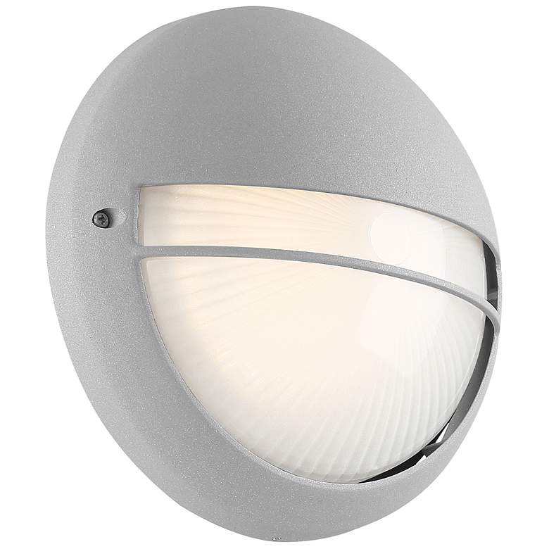 Image 5 Clifton 9 3/4" High Satin Round LED Outdoor Wall Light more views