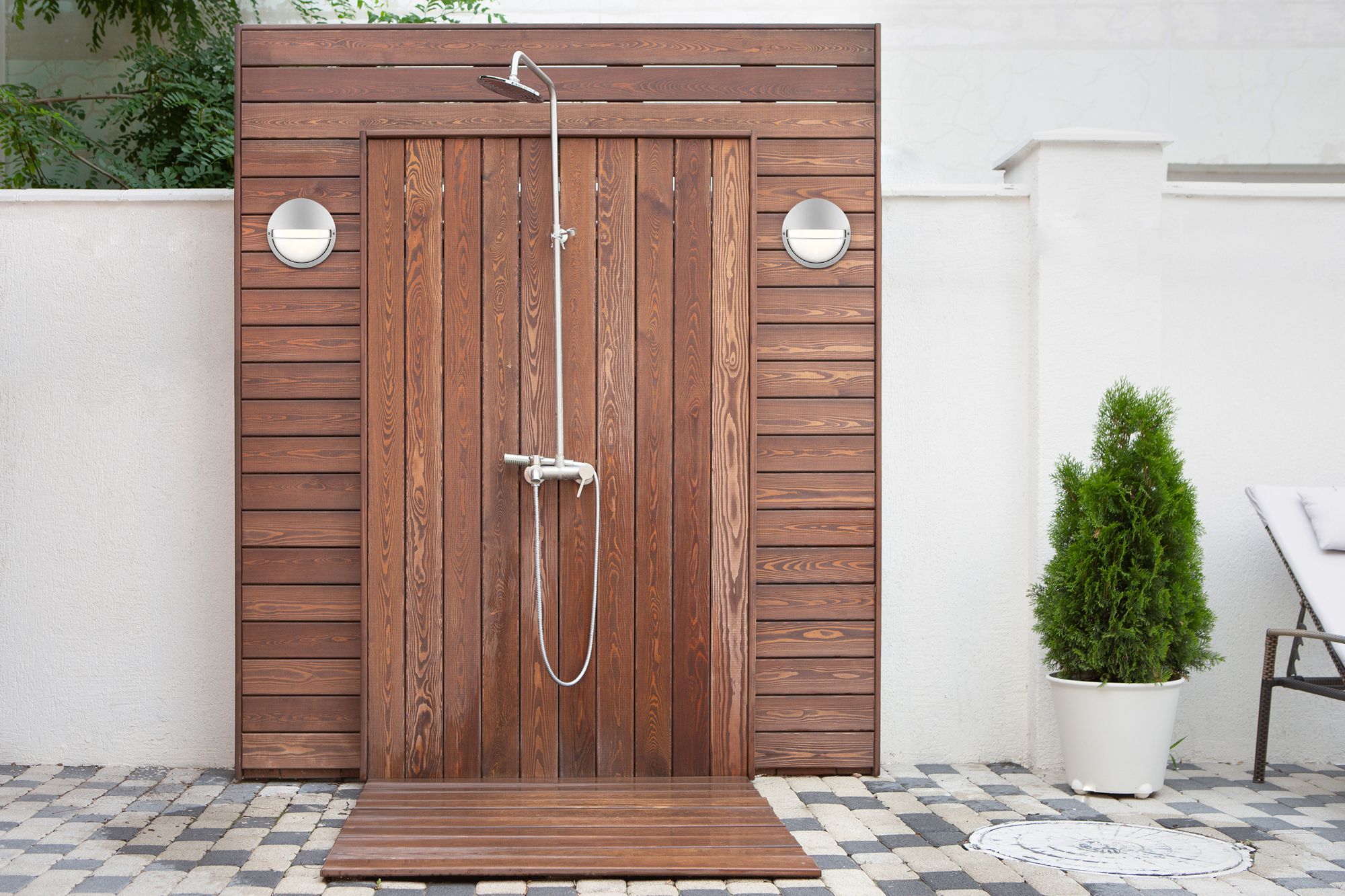 Clifton 9 3/4" High Satin Round LED Outdoor Wall Light