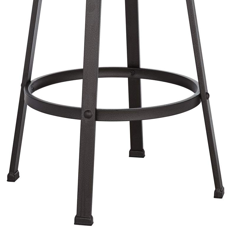 Image 6 Clifton Hammered Bronze Metal and Wood Swivel Adjustable Barstool more views