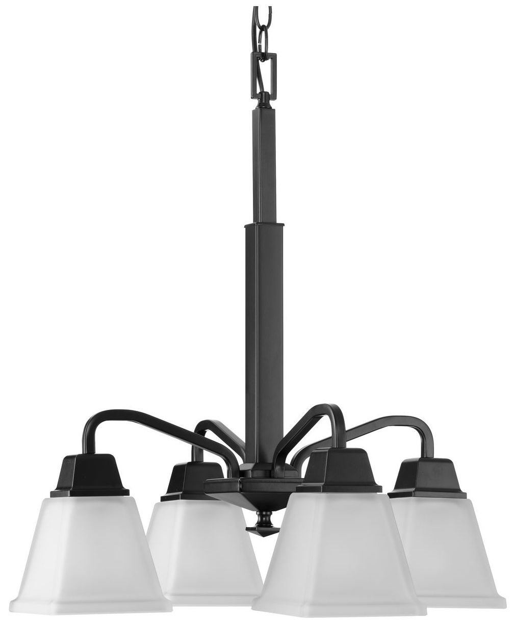 Clifton Heights Collection Four-Light Etched Glass Chandelier Light
