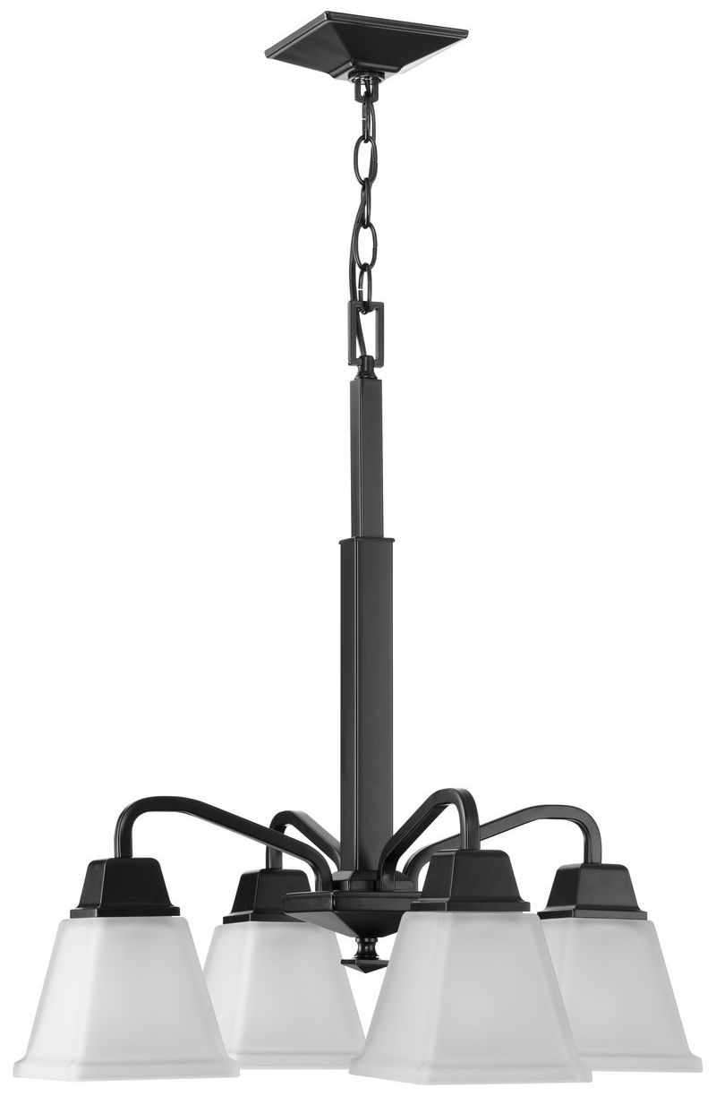 Image 2 Clifton Heights Collection Four-Light Etched Glass Chandelier Light more views