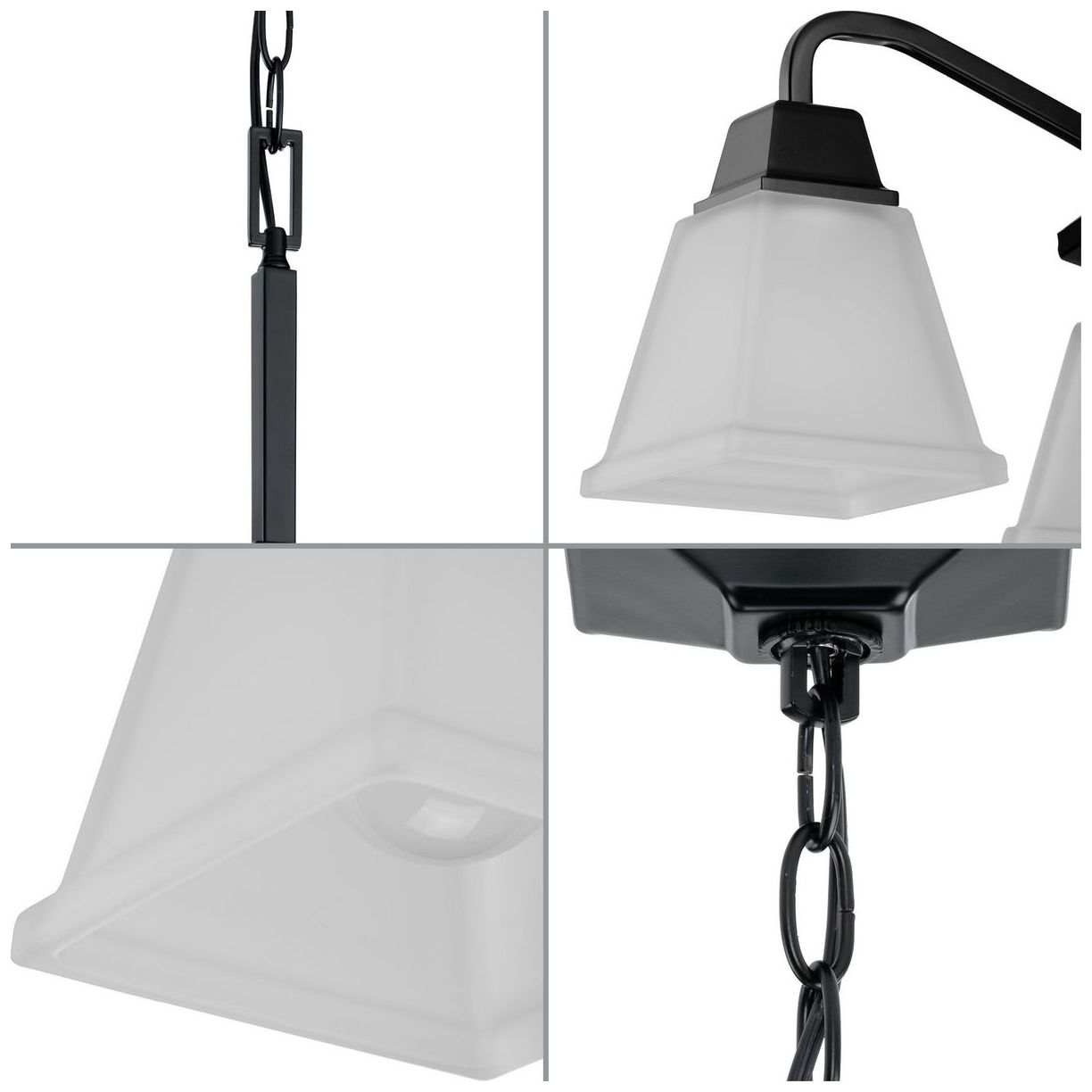 Image 3 Clifton Heights Collection Four-Light Etched Glass Chandelier Light more views
