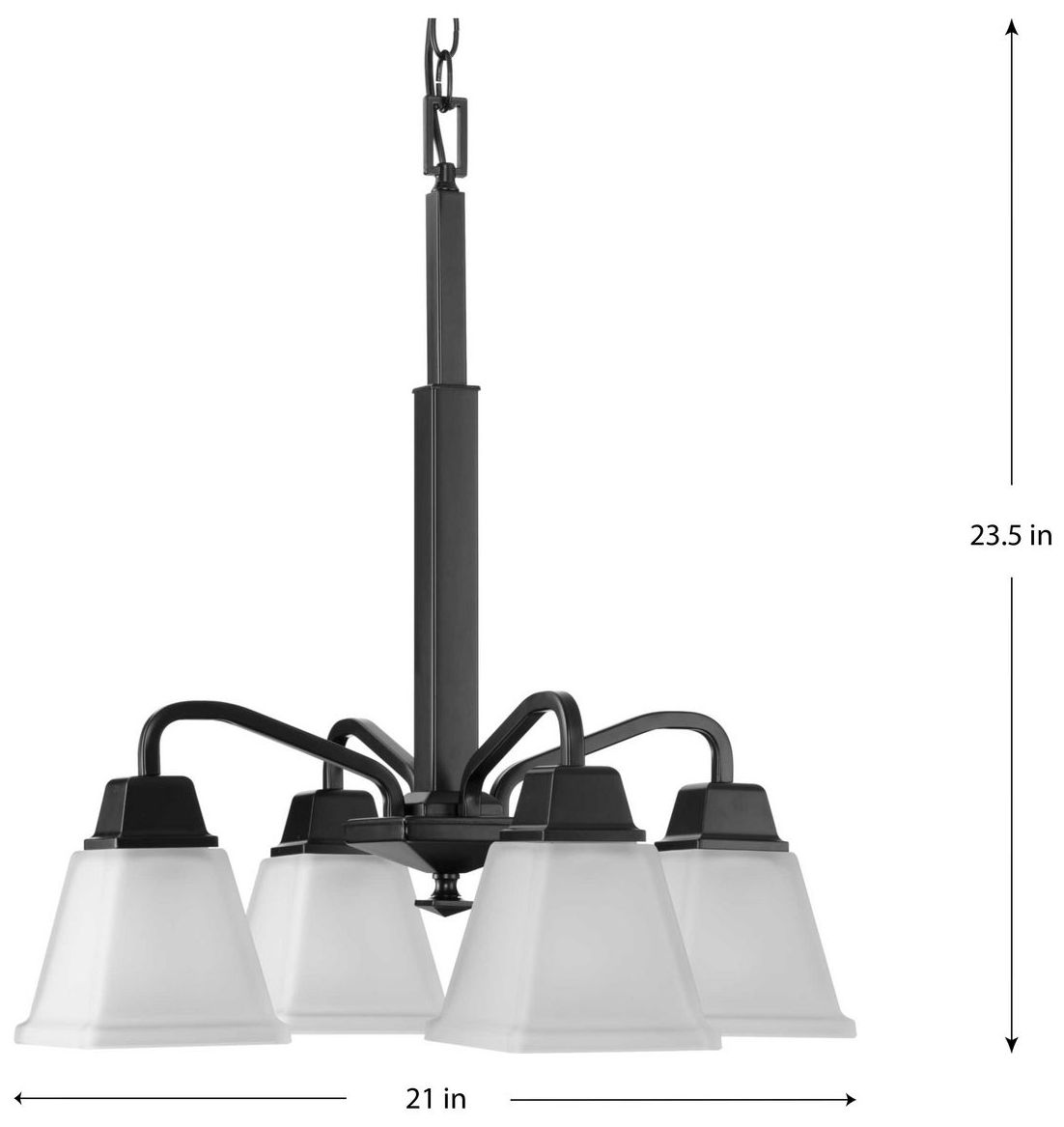 Image 4 Clifton Heights Collection Four-Light Etched Glass Chandelier Light more views