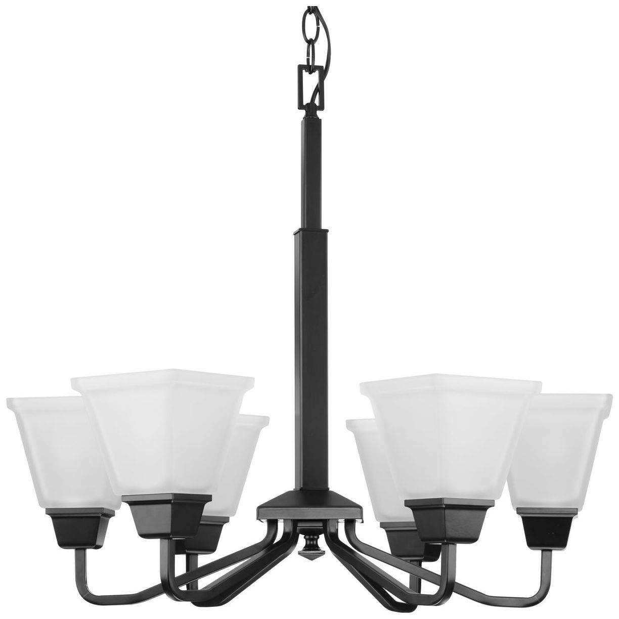 Clifton Heights Collection Six-Light Etched Glass Chandelier Light