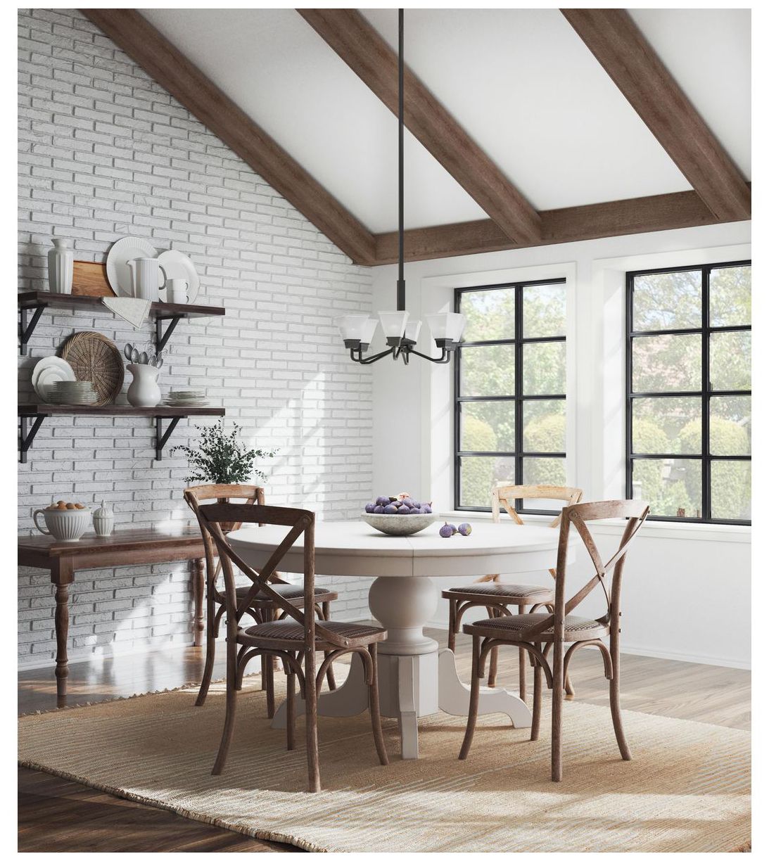 Image 2 Clifton Heights Collection Six-Light Etched Glass Chandelier Light more views