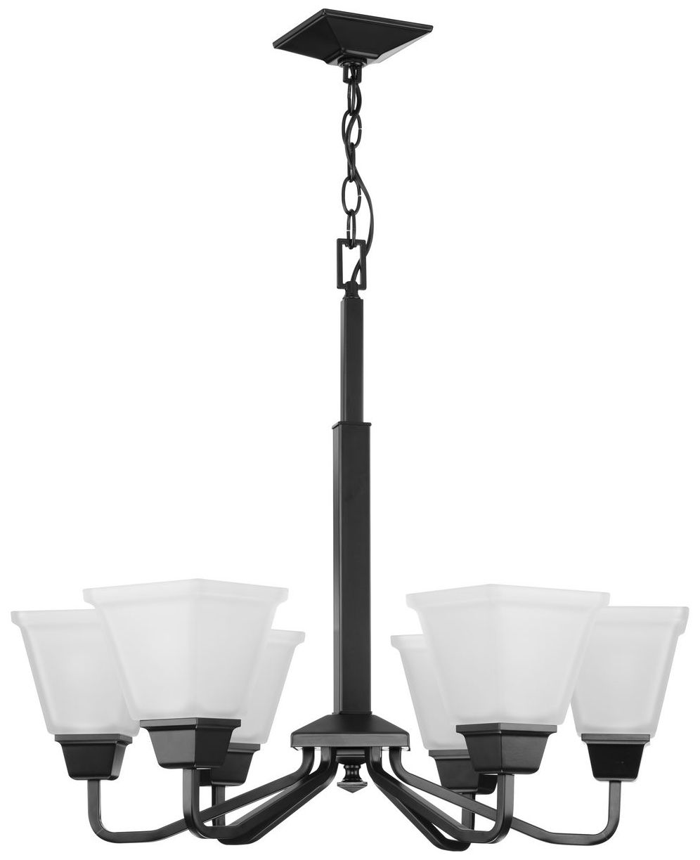 Image 3 Clifton Heights Collection Six-Light Etched Glass Chandelier Light more views