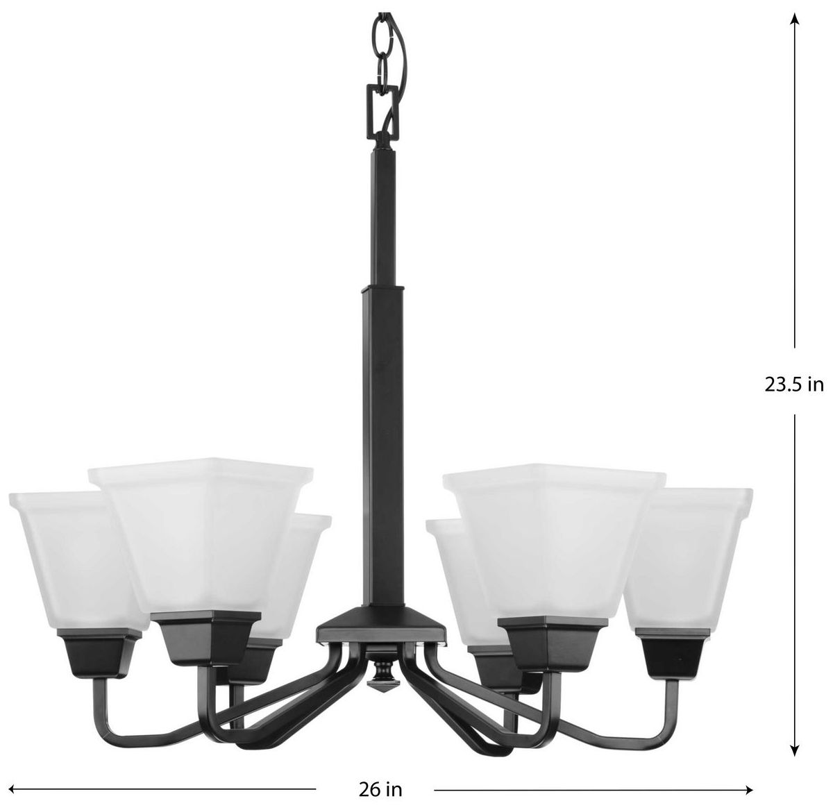 Image 4 Clifton Heights Collection Six-Light Etched Glass Chandelier Light more views