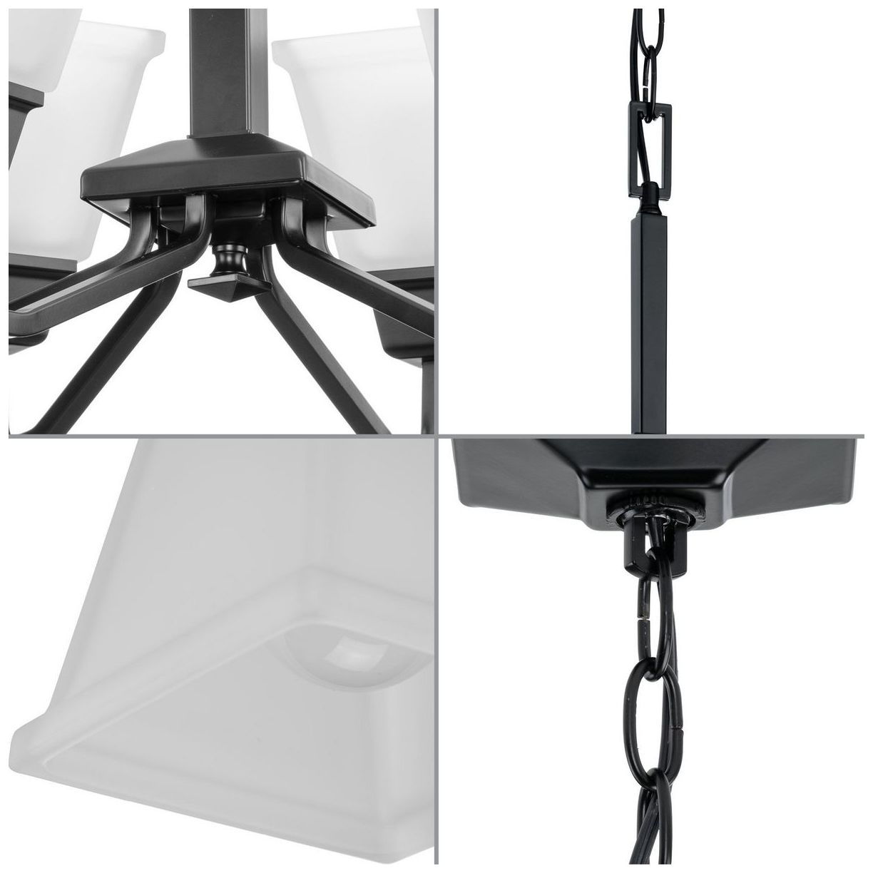 Image 5 Clifton Heights Collection Six-Light Etched Glass Chandelier Light more views