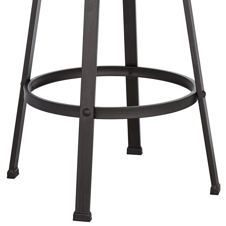Image 5 Clifton Wood and Hammered Bronze Swivel Adjustable Stools Set of 2 more views