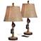 Climbing Bears Rustic Style USB Table Lamps Set of 2