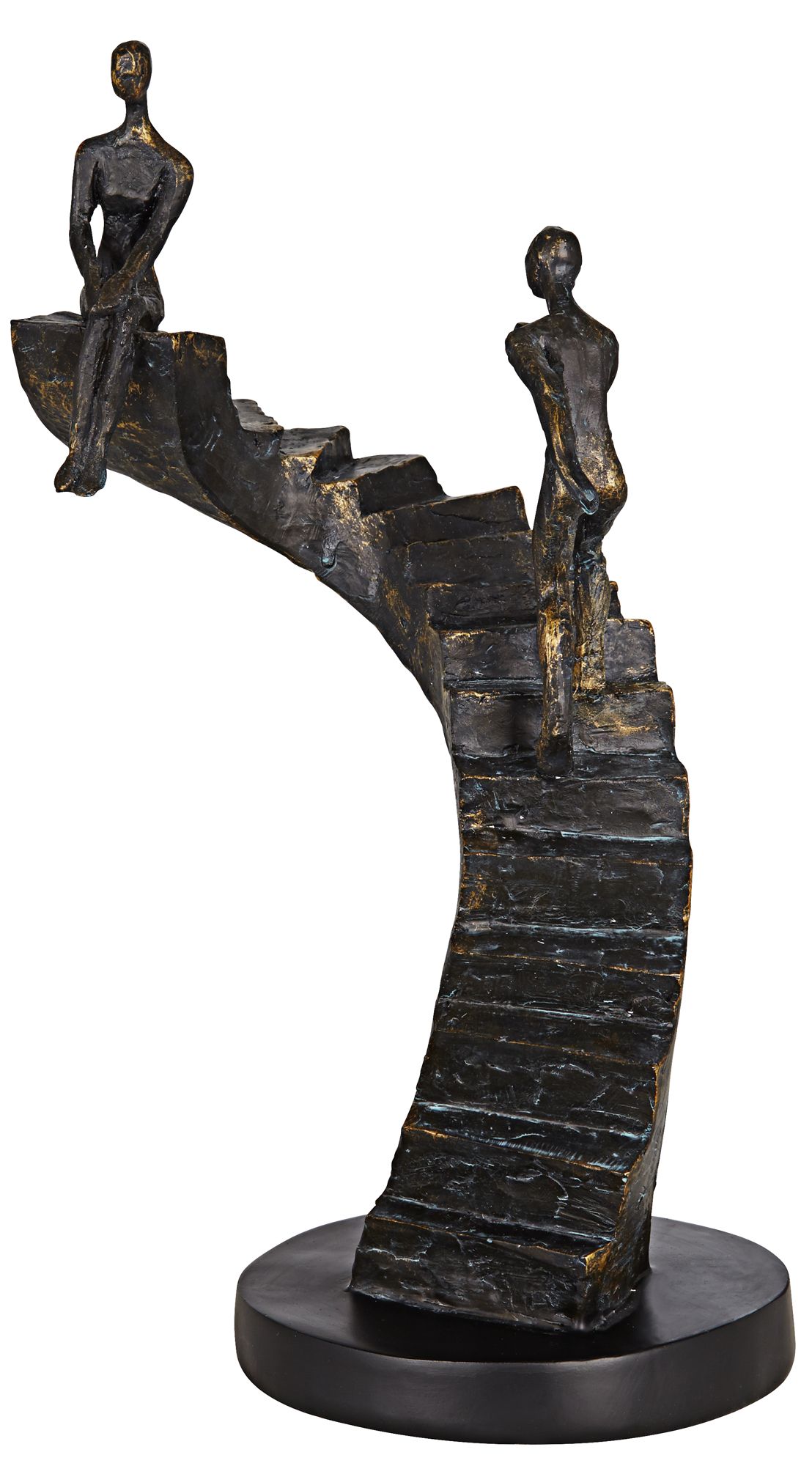 Image 3 Climbing Stairs 13 3/4"H Sculpture With 7" Round Acrylic Riser more views