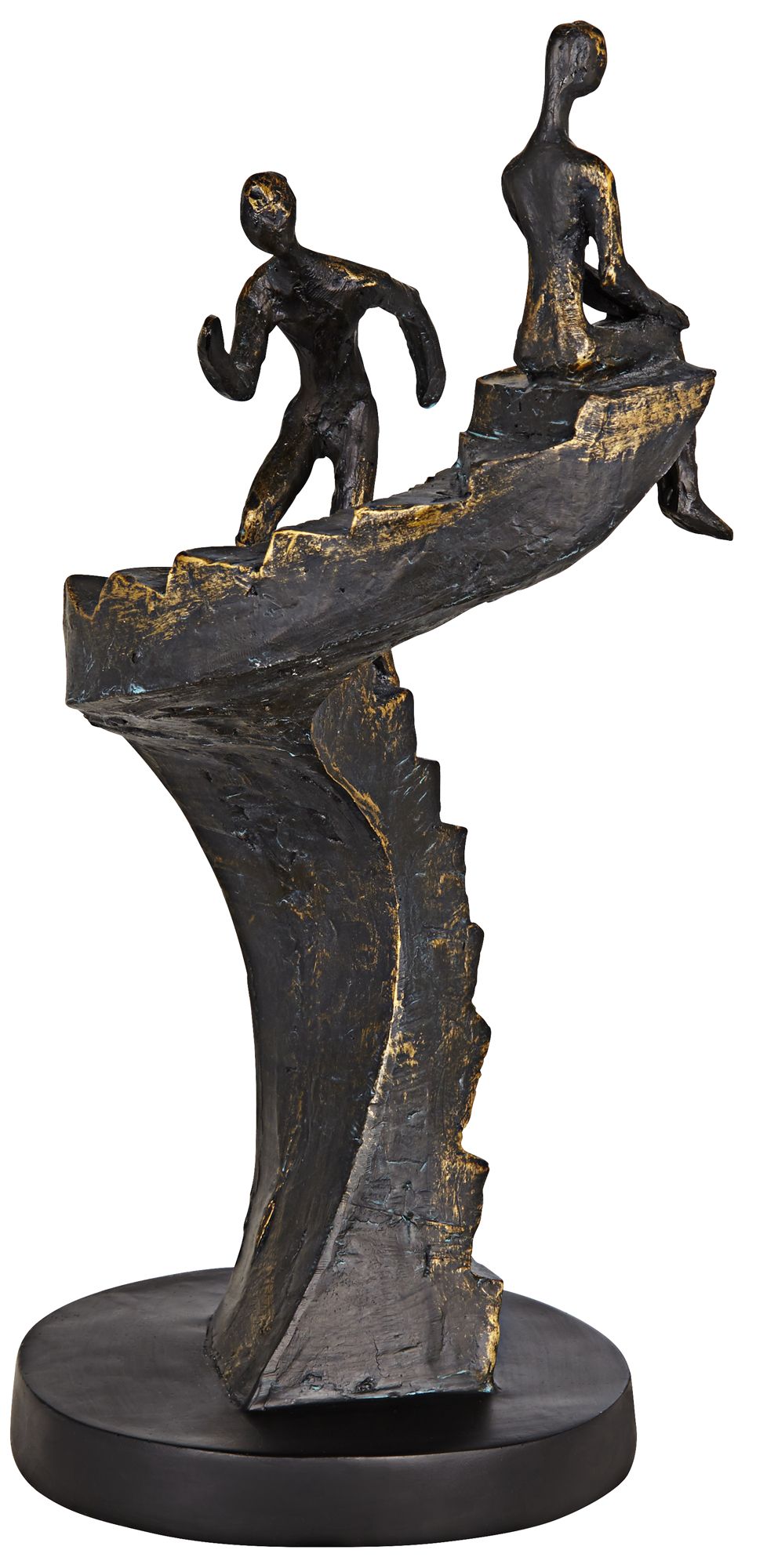 Image 4 Climbing Stairs 13 3/4"H Sculpture With 7" Round Acrylic Riser more views