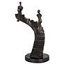 Thumbnail3 of Climbing Stairs 13 3/4" High Bronze Sculpture more views