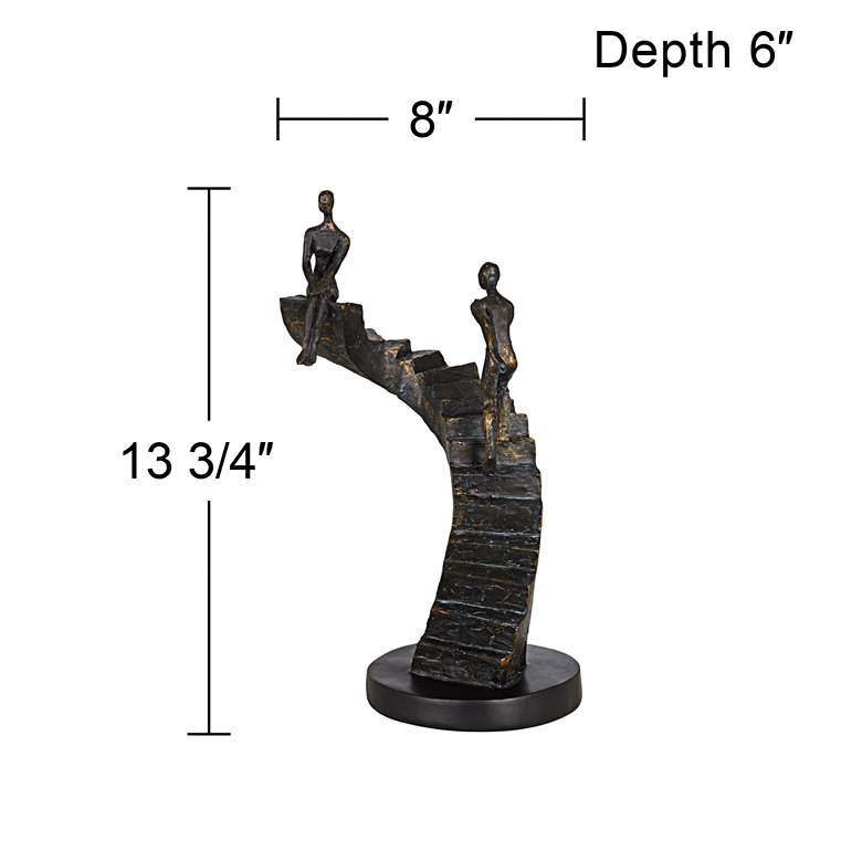 Image 6 Climbing Stairs 13 3/4" High Bronze Sculpture more views