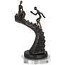 Climbing Stairs 13 3/4"H Sculpture With 7" Round Acrylic Riser