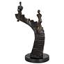Climbing Stairs 13 3/4"H Sculpture With Black Round Riser