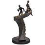 Climbing Stairs 13 3/4"H Sculpture With Black Round Riser