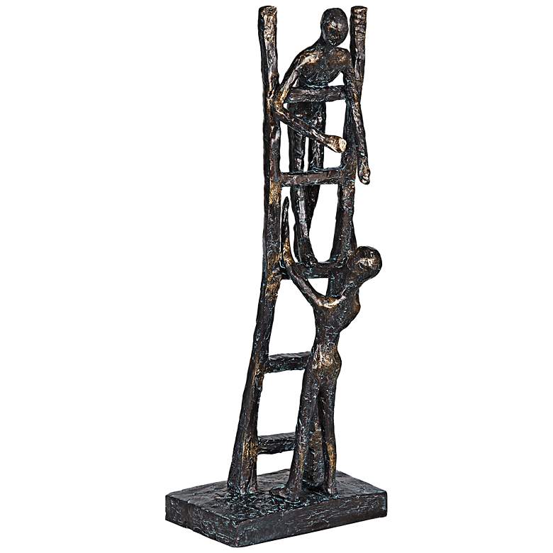 Image 1 Climbing the Ladder Bronze 14 3/4 inch High Sculpture