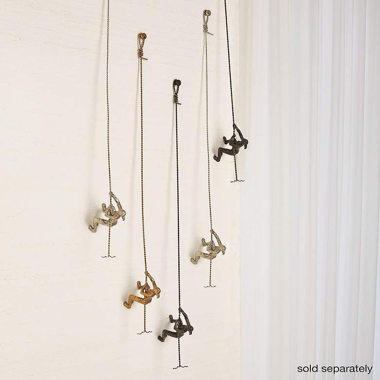 Image 2 Climbing Woman 42" High Bronze Metal Wall Sculpture more views