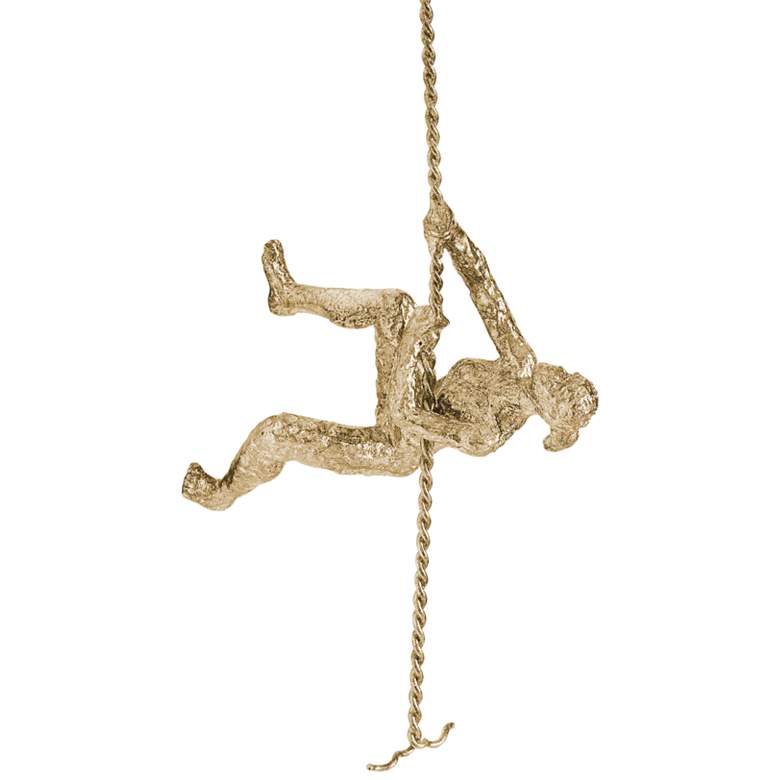 Image 1 Climbing Woman 42" High Thai Gold Leaf Metal Wall Sculpture