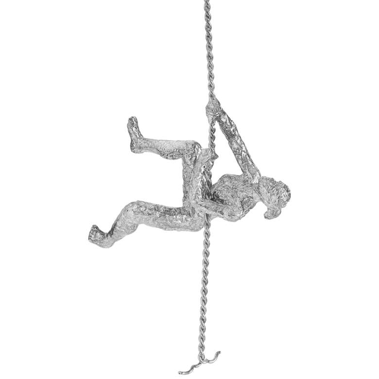 Image 1 Climbing Woman 42"H Thai Silver Leaf Metal Wall Sculpture