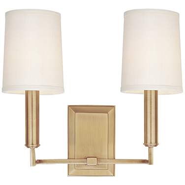 Clinton 11 1/2" High Aged Brass 2-Light Wall Sconce
