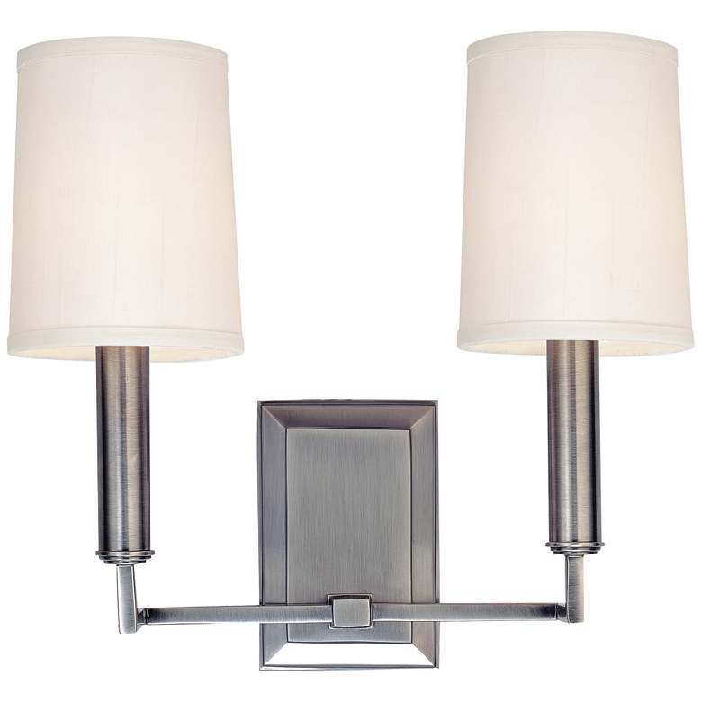 Image 1 Clinton 2 Light Wall Sconce Plshd Nickel