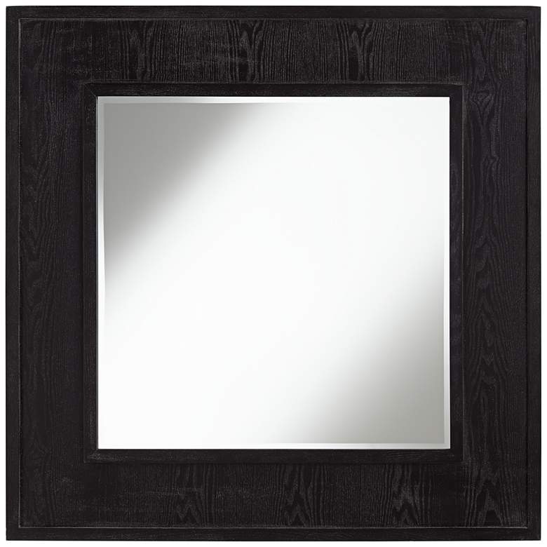 Image 1 Clinton Black Wood 39 1/2 inch Square Wall Mirror