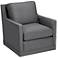 Clinton Mica Gray Linen Fabric Swivel Chair