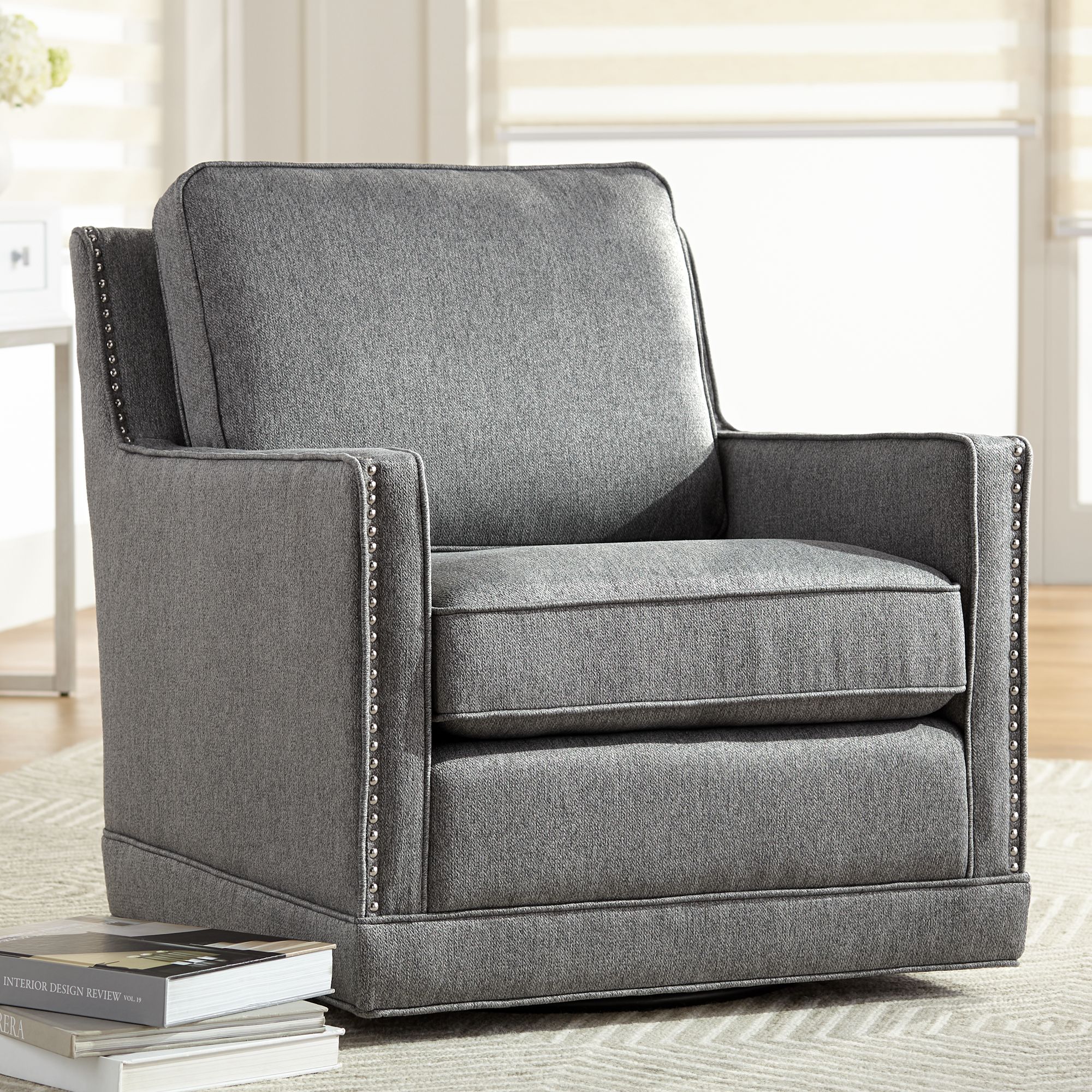 swivel chair grey fabric