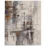 Clio Abstract Indoor Ivory Area Rug 39LWF 3'-10" x 6'